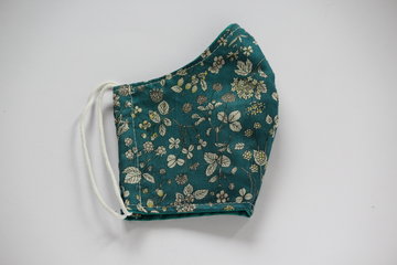 mondmasker blauw met bloemen