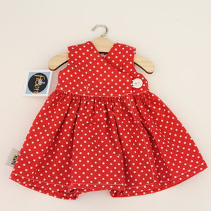 kleed rood met witte bolletjes 