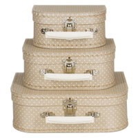 koffertje natuurkarton met mini stipjes 30cm