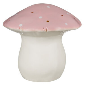 paddenstoellamp GROOT - vintage roze met witte stippen