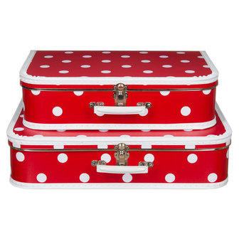 koffertje rood polkadot 40cm