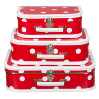 koffertje polkadot rood 35cm