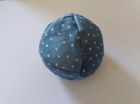pittenzakje / blauw met witte stipjes 