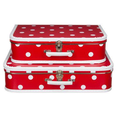 koffertje rood polkadot 40cm