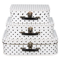 koffertje wit medium stip zwart 35cm